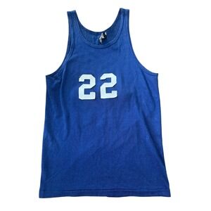 Rawlings 1960s Basketball Jersey Vintage Uniform Tank Top Large navy Blue 22